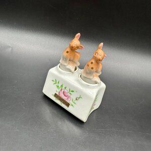 Vintage Shakers Nodders Deer Flowers Longhorn Ranch New Mexico Souvenir Kitschy